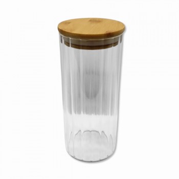 POTE DE VIDRO COM TAMPA EM BAMBU 700ML REF: MAZS818 POTE DE VIDRO COM TAMPA EM BAMBU 700ML REF: MAZS818