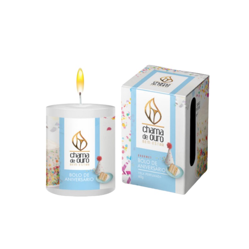 VELA PERFUMADA GOURMET BOLO DE ANIVERSÁRIO  REF: U60BNI