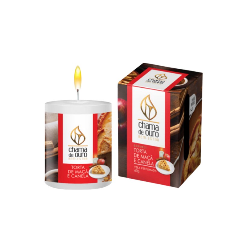 VELA PERFUMADA TORTA DE MAÇÃ E CANELA 60G REF: U60TMA VELA PERFUMADA TORTA DE MAÇÃ E CANELA 60G REF: U60TMA
